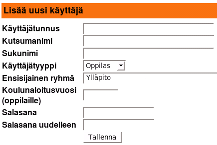 Web-pohjainen käyttäjienhallinta